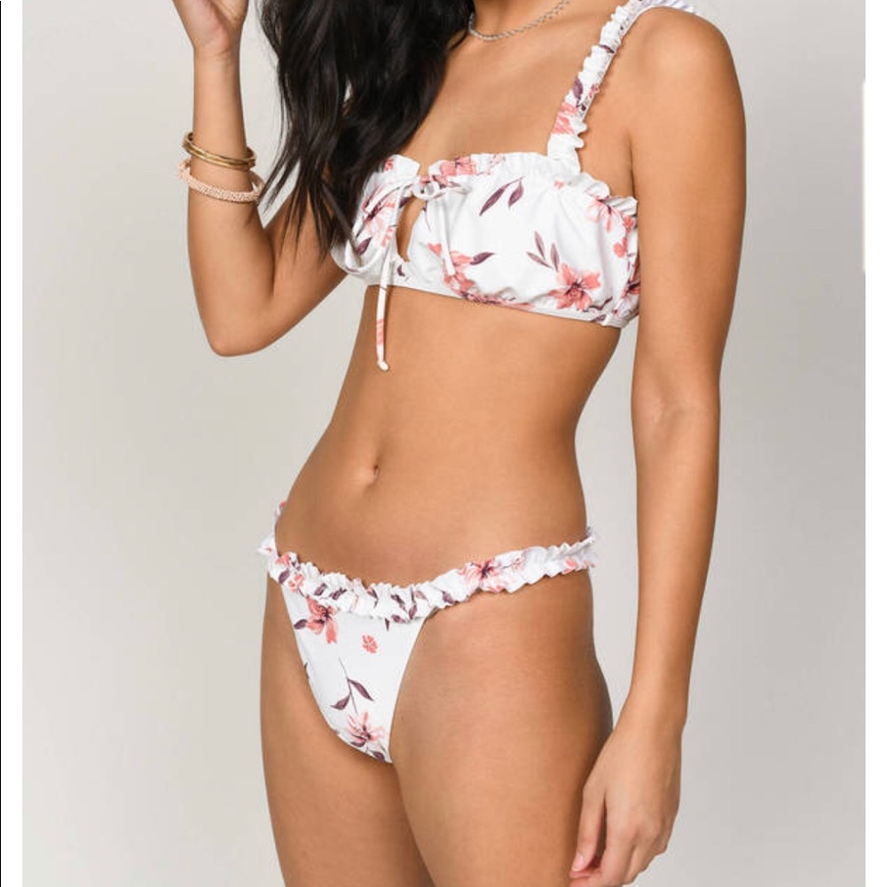 Lora Beige Ruched Bikini set